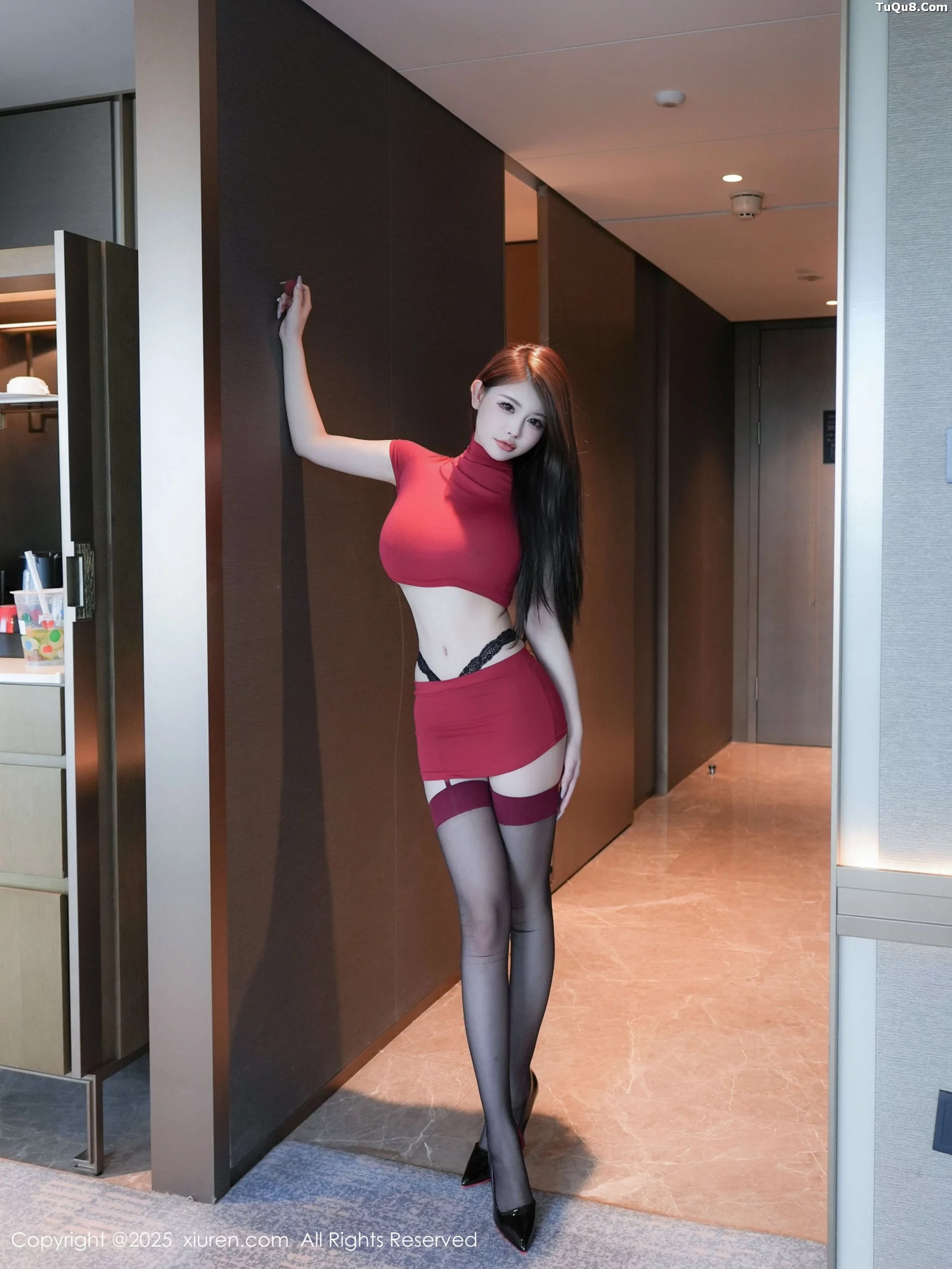 秀人集.com_[XiuRen秀人网]No.10765_模特甜妮性感OL服饰+红色短裙套装配黑丝袜秀丰腴身姿诱惑写真60P