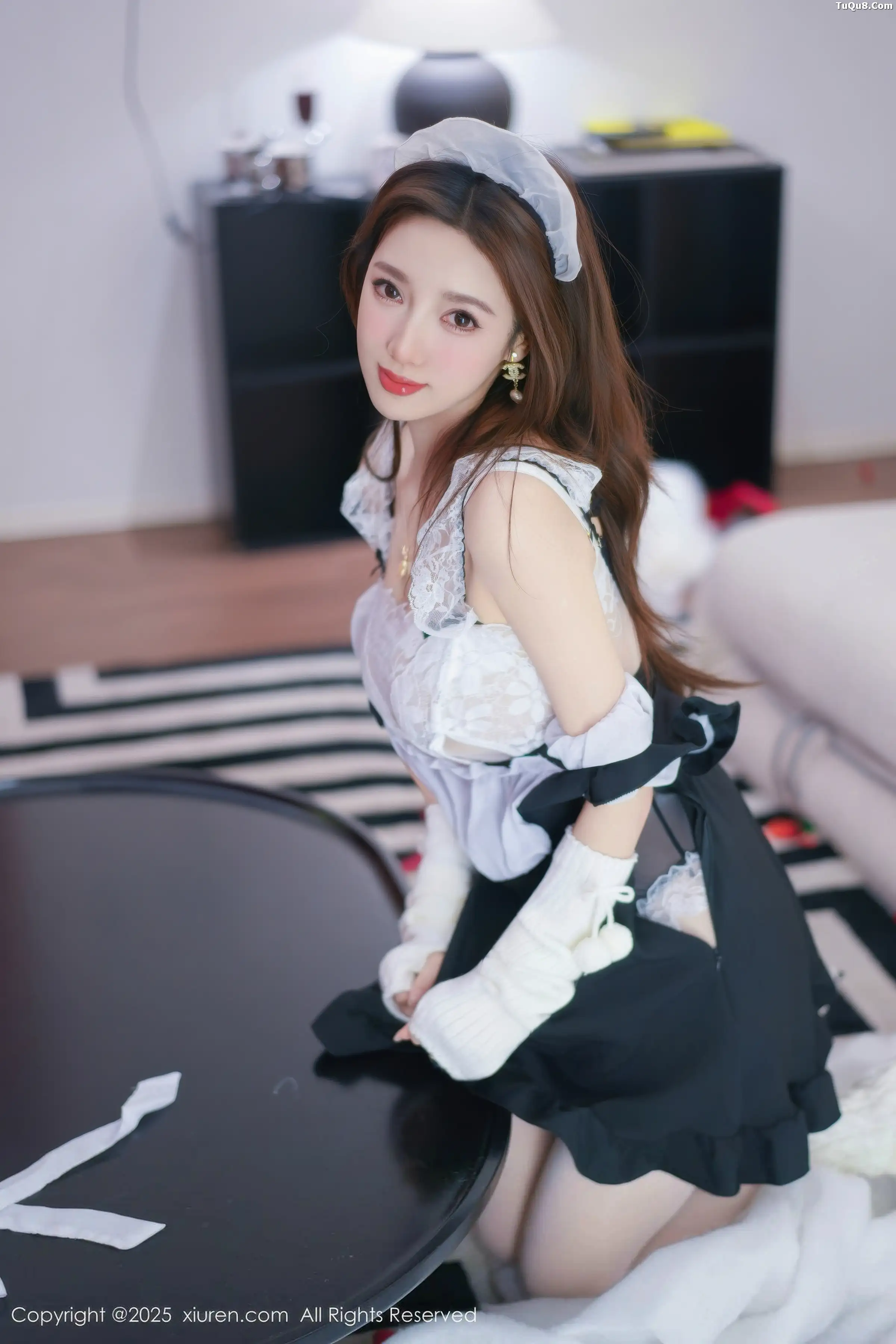 秀人集.com_[XiuRen秀人网]No.11152_模特Twins-桃桃性感女仆装扮配白色丝袜秀完美身材撩人诱惑写真77P