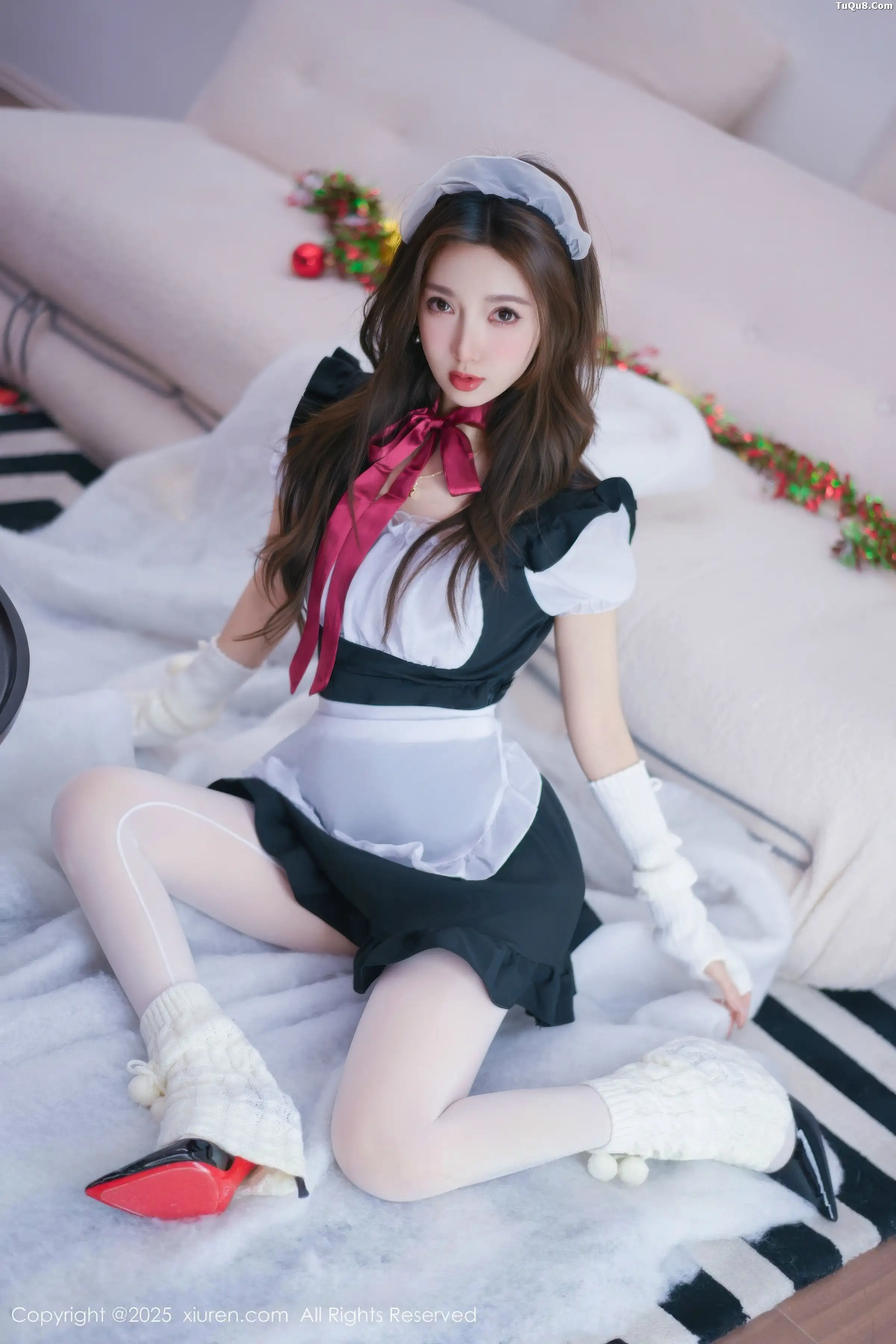 秀人集.com_[XiuRen秀人网]No.11152_模特Twins-桃桃性感女仆装扮配白色丝袜秀完美身材撩人诱惑写真77P