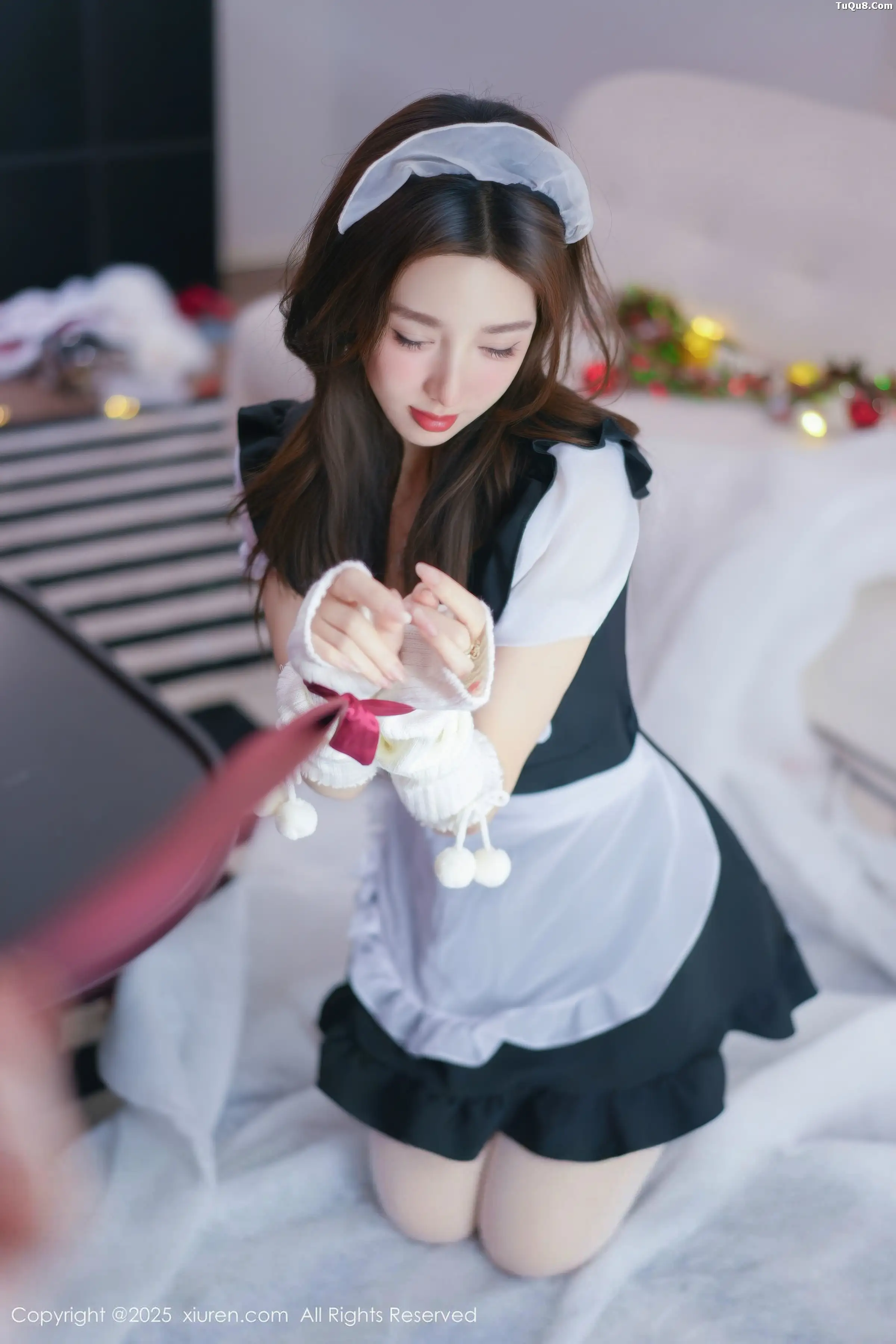 秀人集.com_[XiuRen秀人网]No.11152_模特Twins-桃桃性感女仆装扮配白色丝袜秀完美身材撩人诱惑写真77P