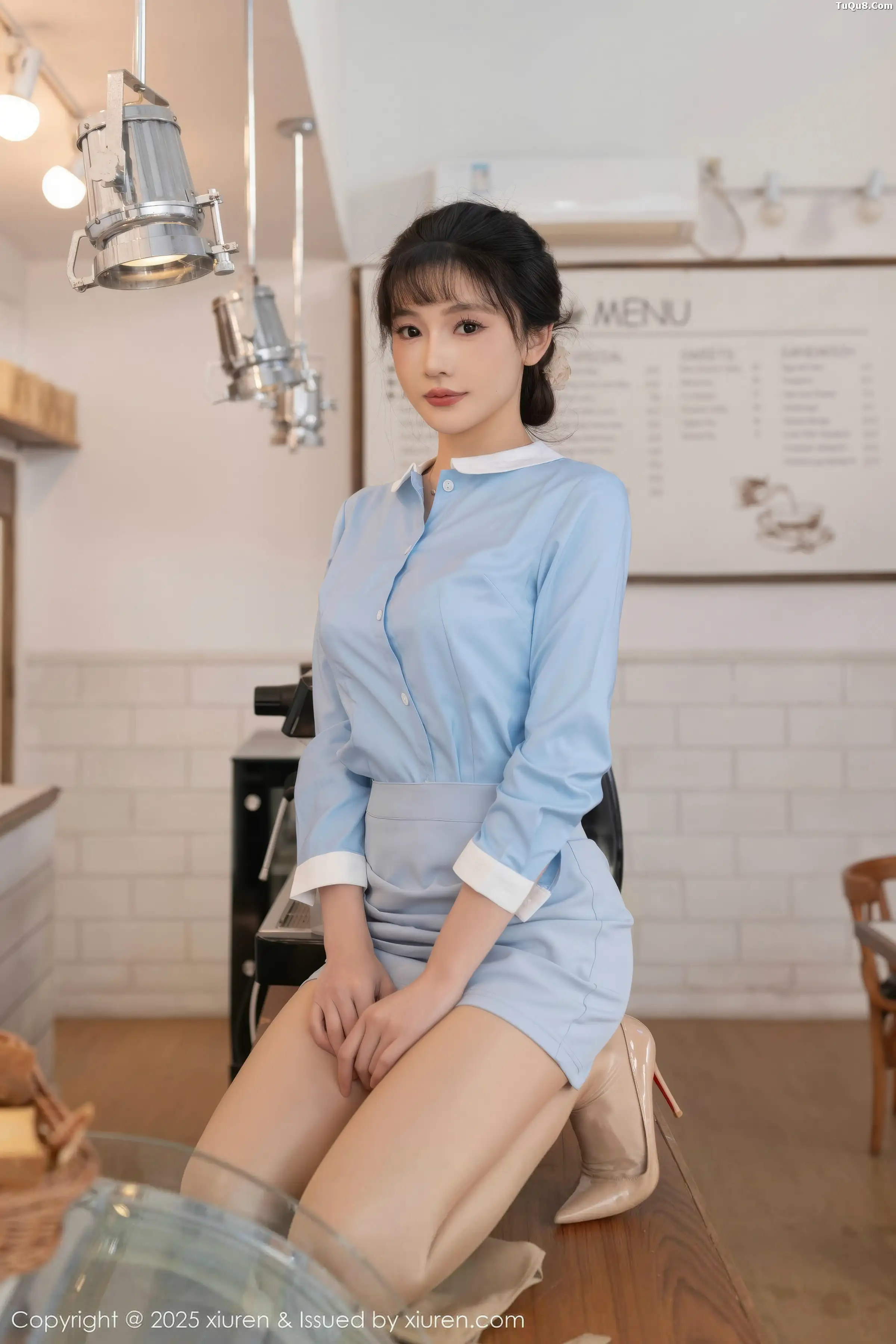 秀人集.com_[XiuRen秀人网]No.11159_模特陆萱萱性感淡蓝色上衣露白色内衣配超薄肉丝秀美腿诱惑写真80P